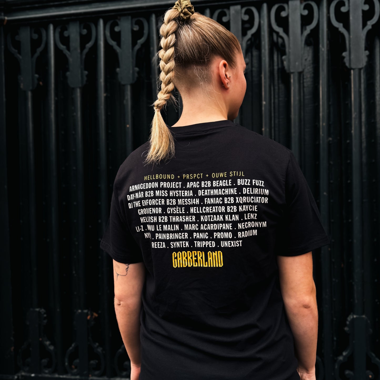 Gabberland line-up t-shirt | zwart