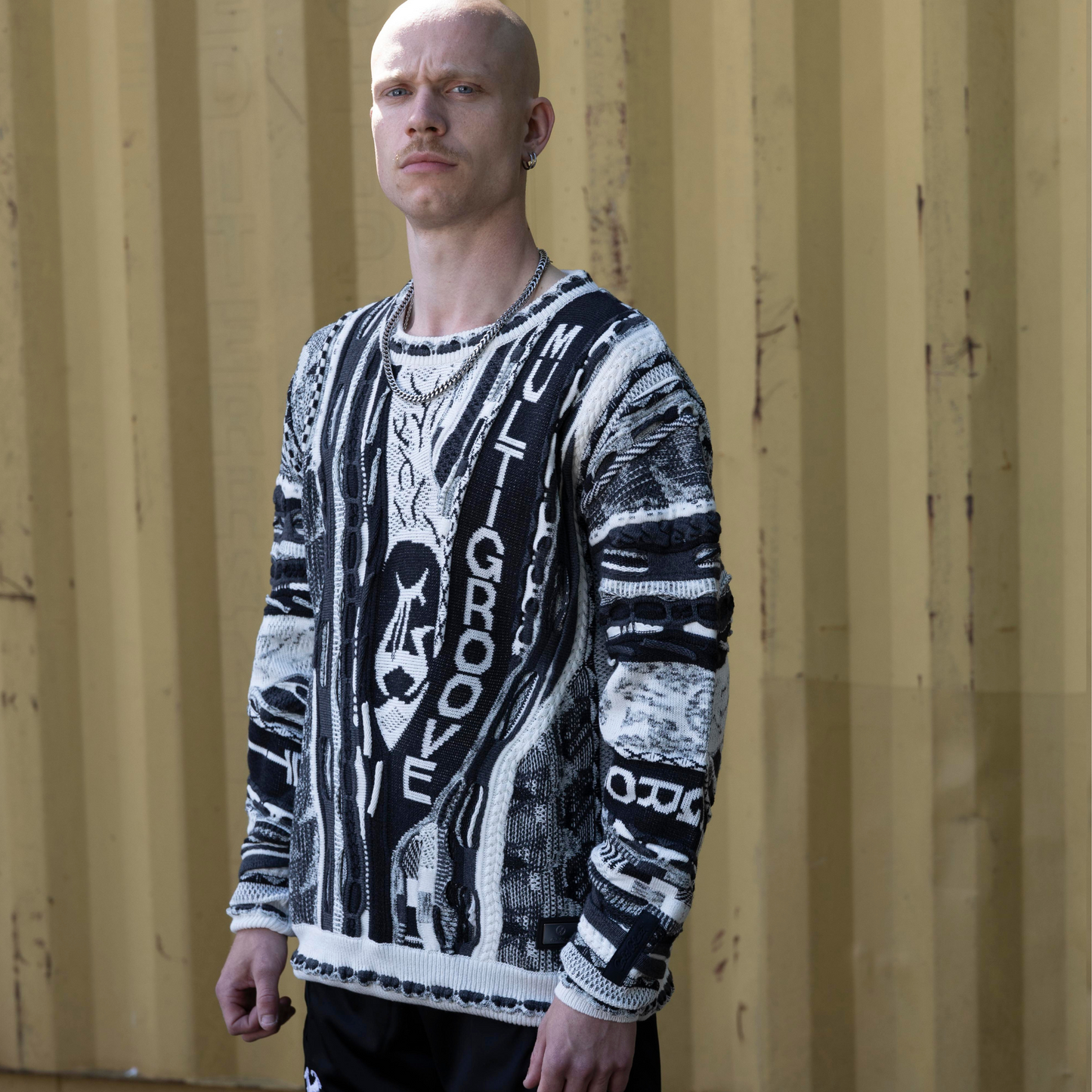 Carlo Colucci X Multigroove Kabelgebreide Trui