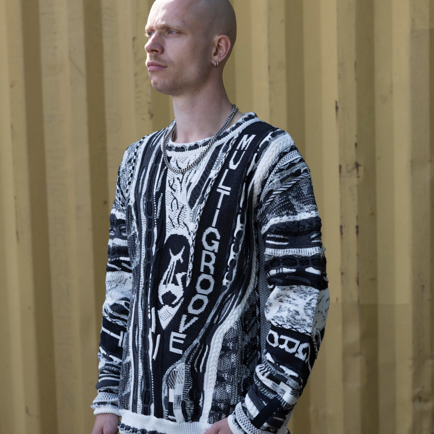 Carlo Colucci X Multigroove Kabelgebreide Trui