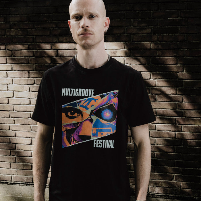 Multigroove T-shirt Festival zwart