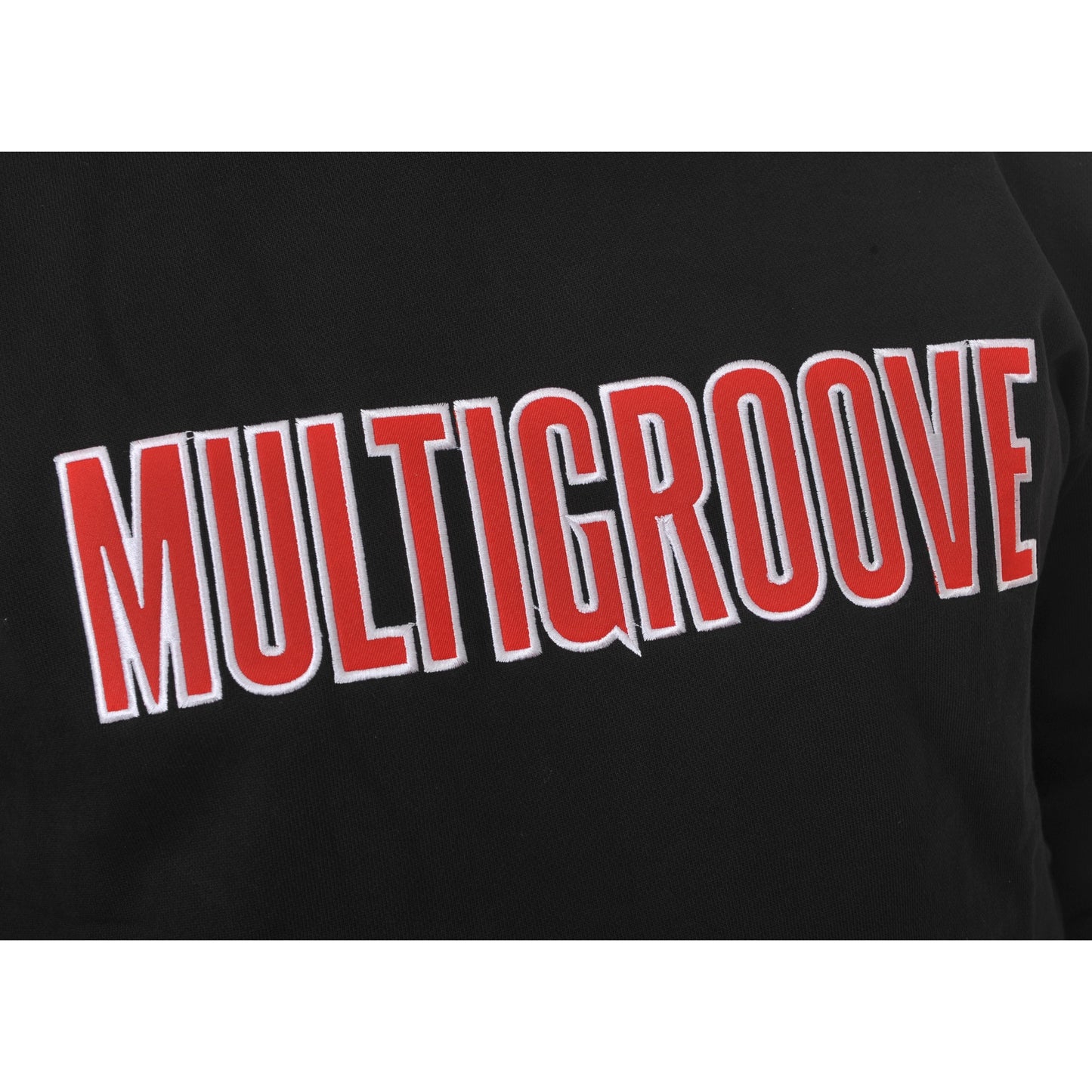 Multigroove hoodie rode borduring | zwart