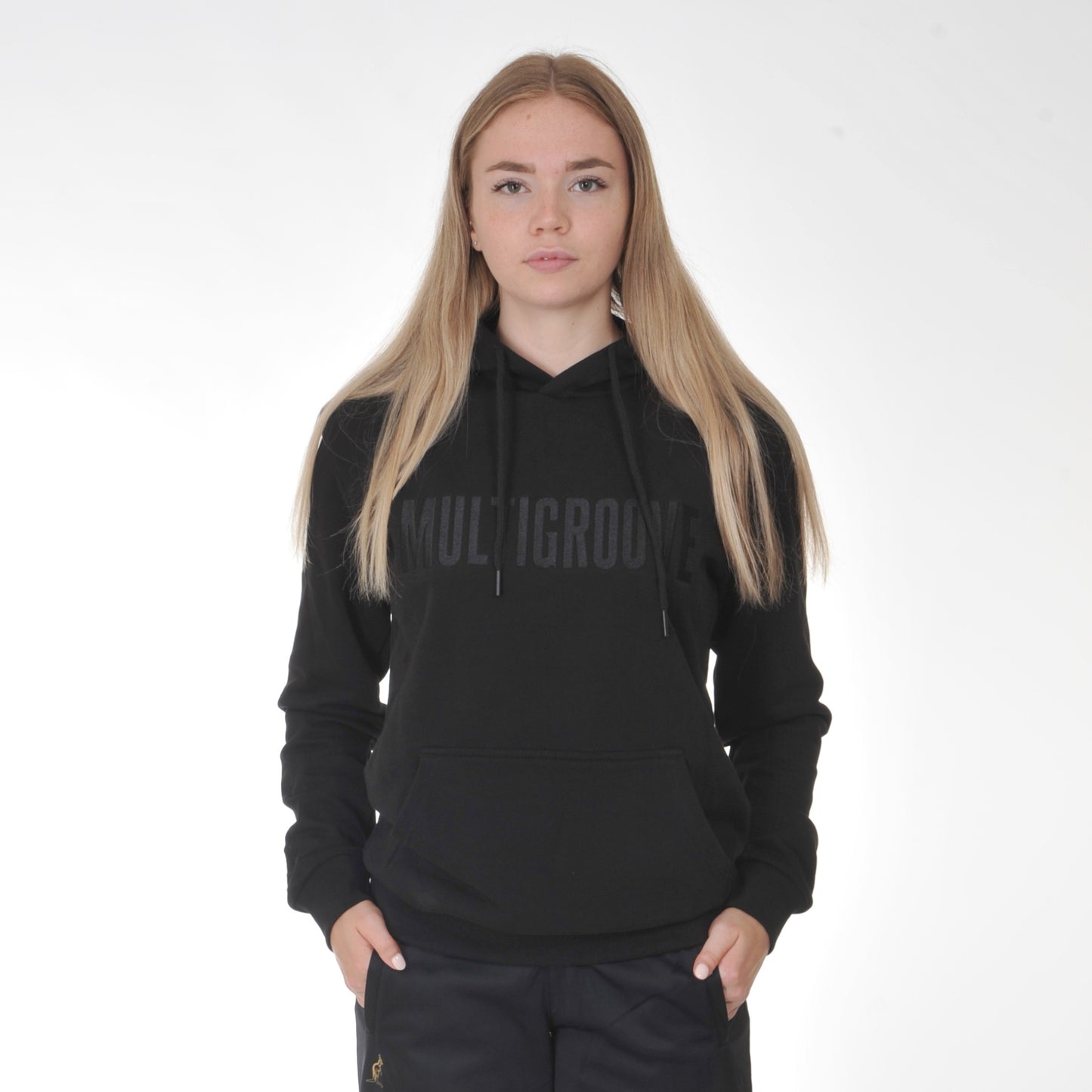 Multigroove hoodie zwarte borduring | zwart