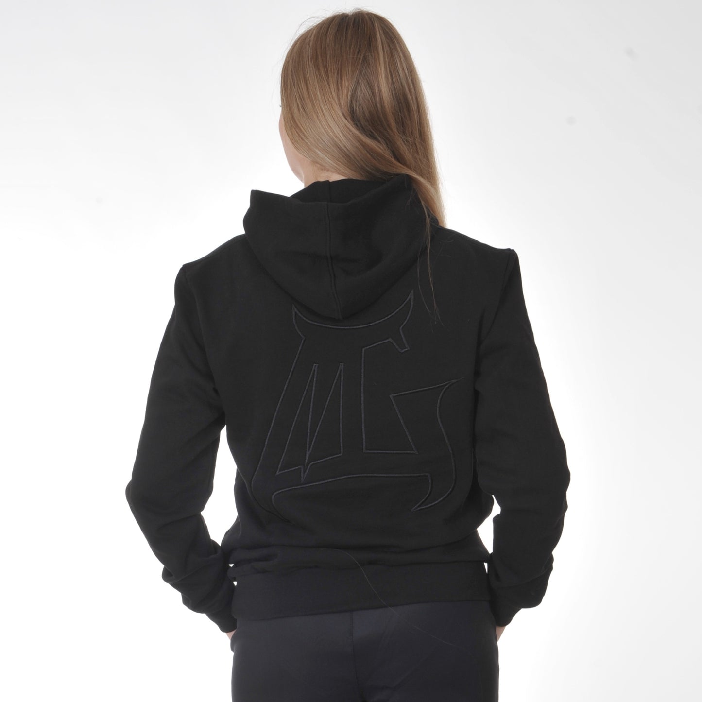 Multigroove hoodie zwarte borduring | zwart