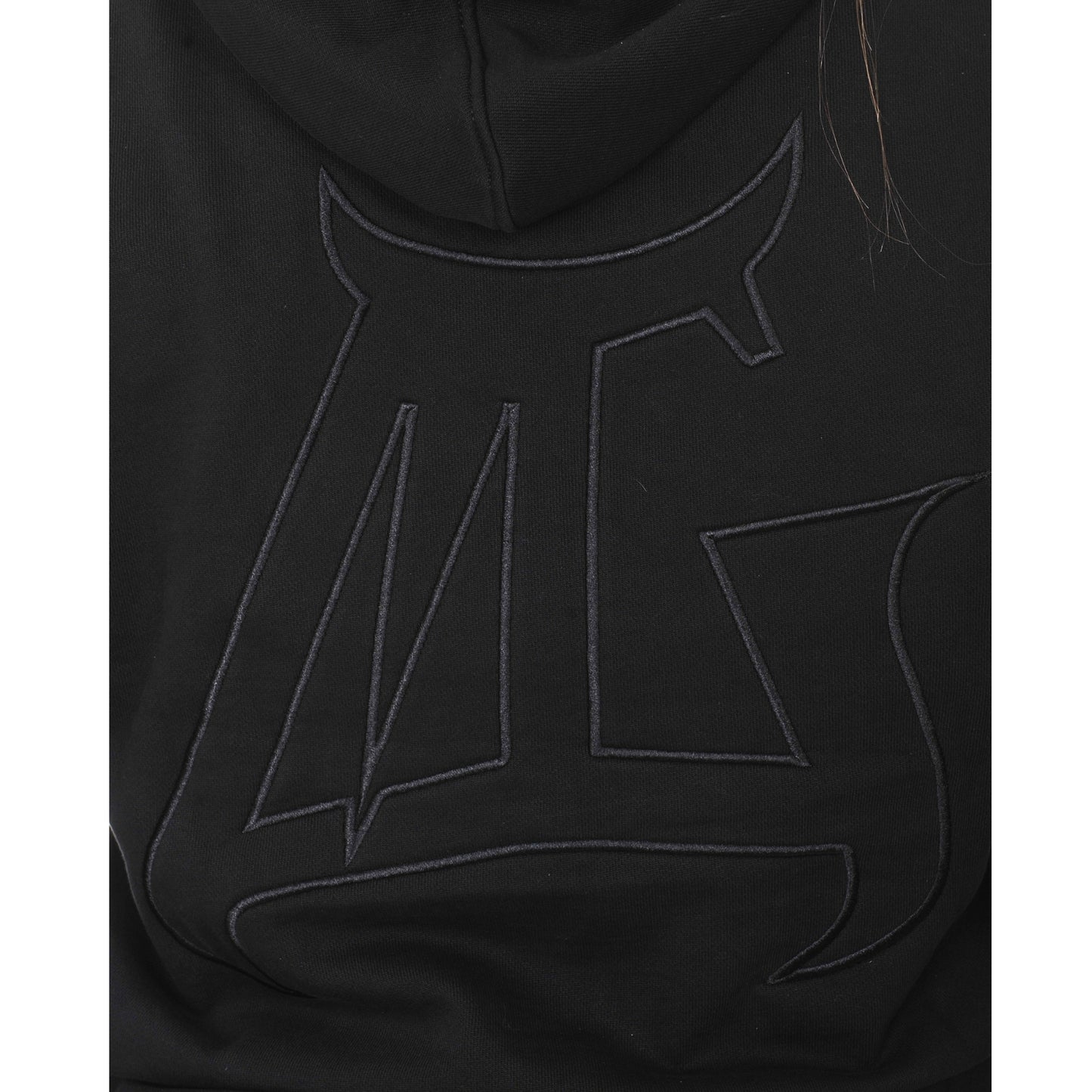 Multigroove hoodie zwarte borduring | zwart