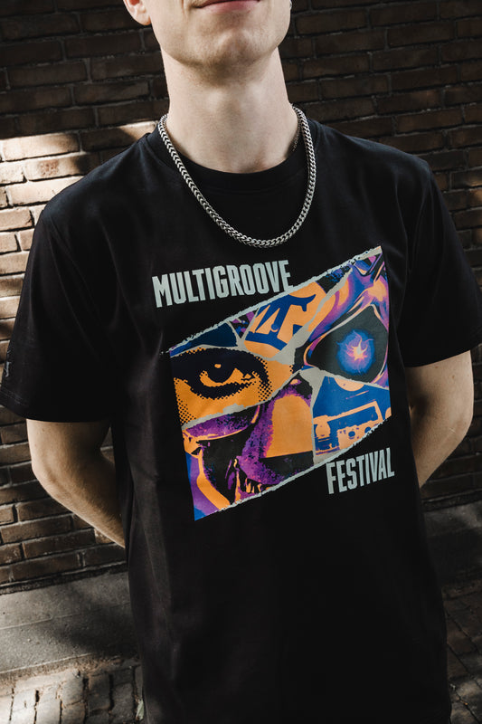 Multigroove T-shirt Festival zwart