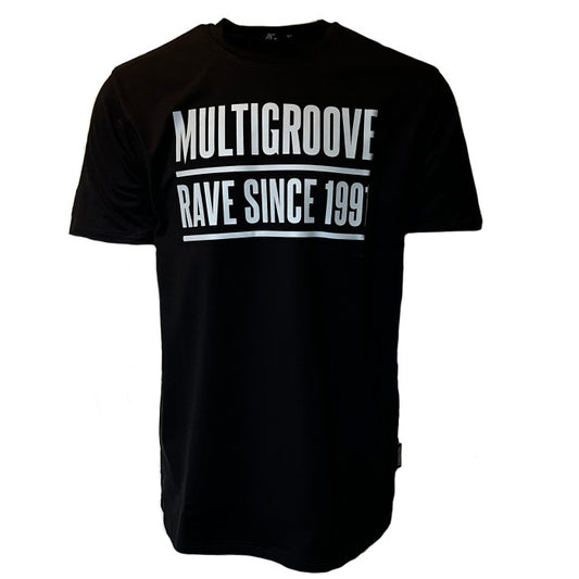 Multigroove T-shirt Rave Since 1991 zwart