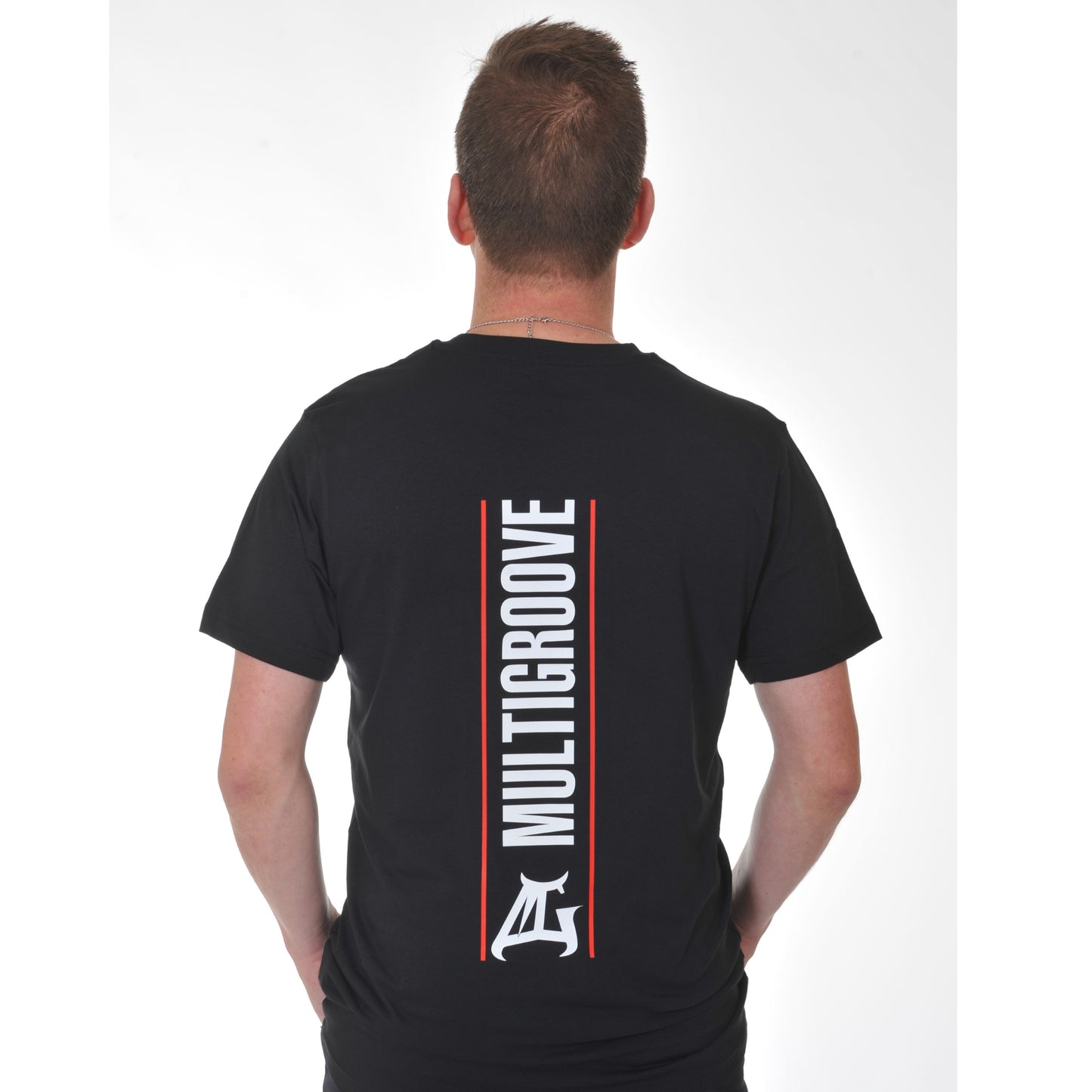 Multigroove t-shirt red line | zwart