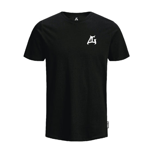 Multigroove Basic T-Shirt zwart met logo klein