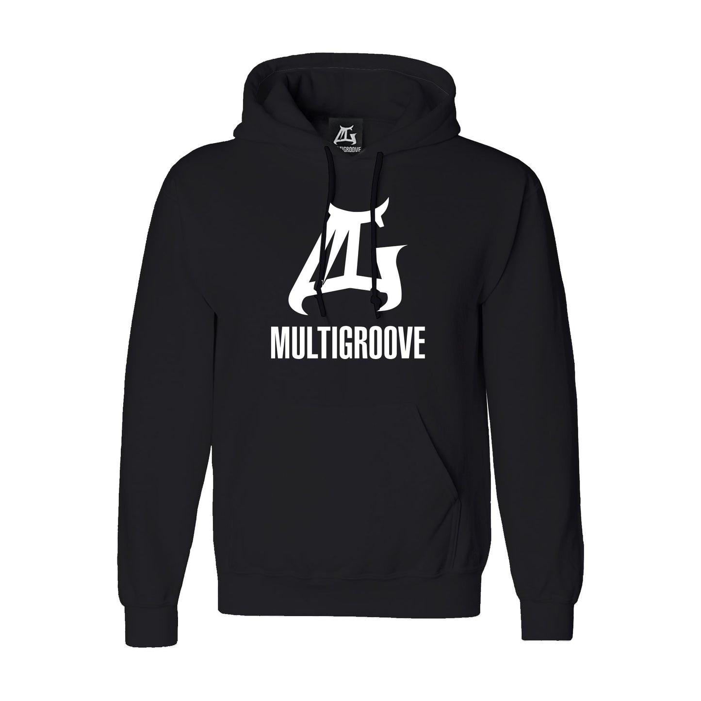 Multigroove Basic Hoodie zwart met logo groot